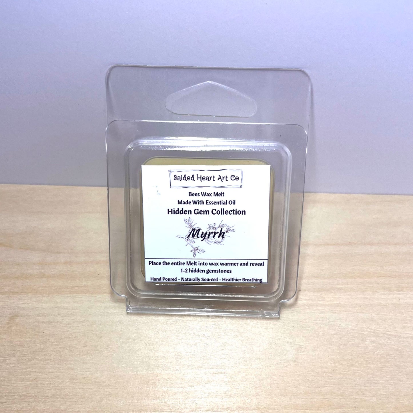 Myrrh Natural Bees Wax Melt Hidden Gemstones Collection