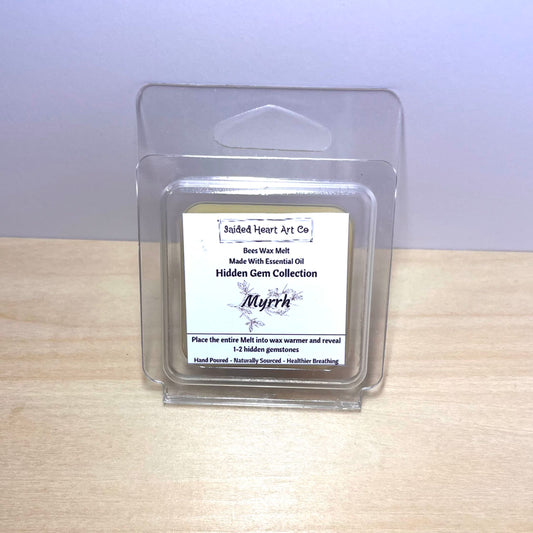 Myrrh Natural Bees Wax Melt Hidden Gemstones Collection