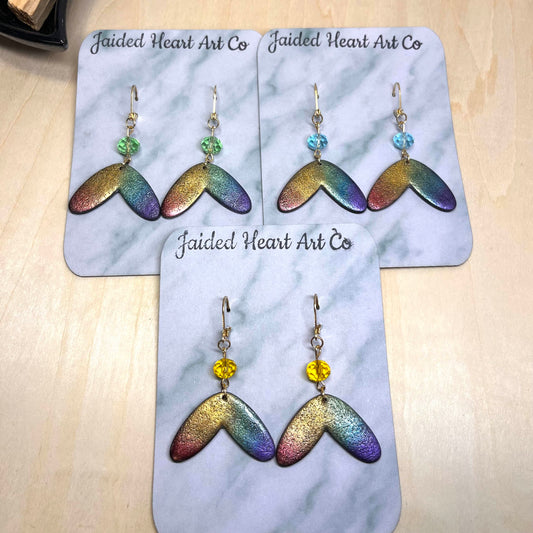 Oil Spill Dangle Earrings