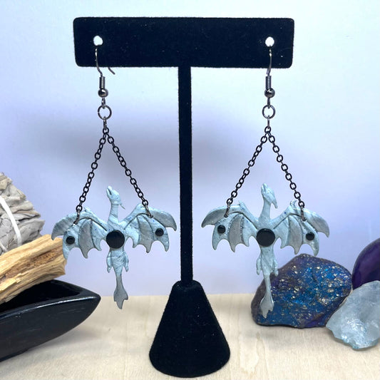Smoke & Mirrors Dragon Dangle Earrings