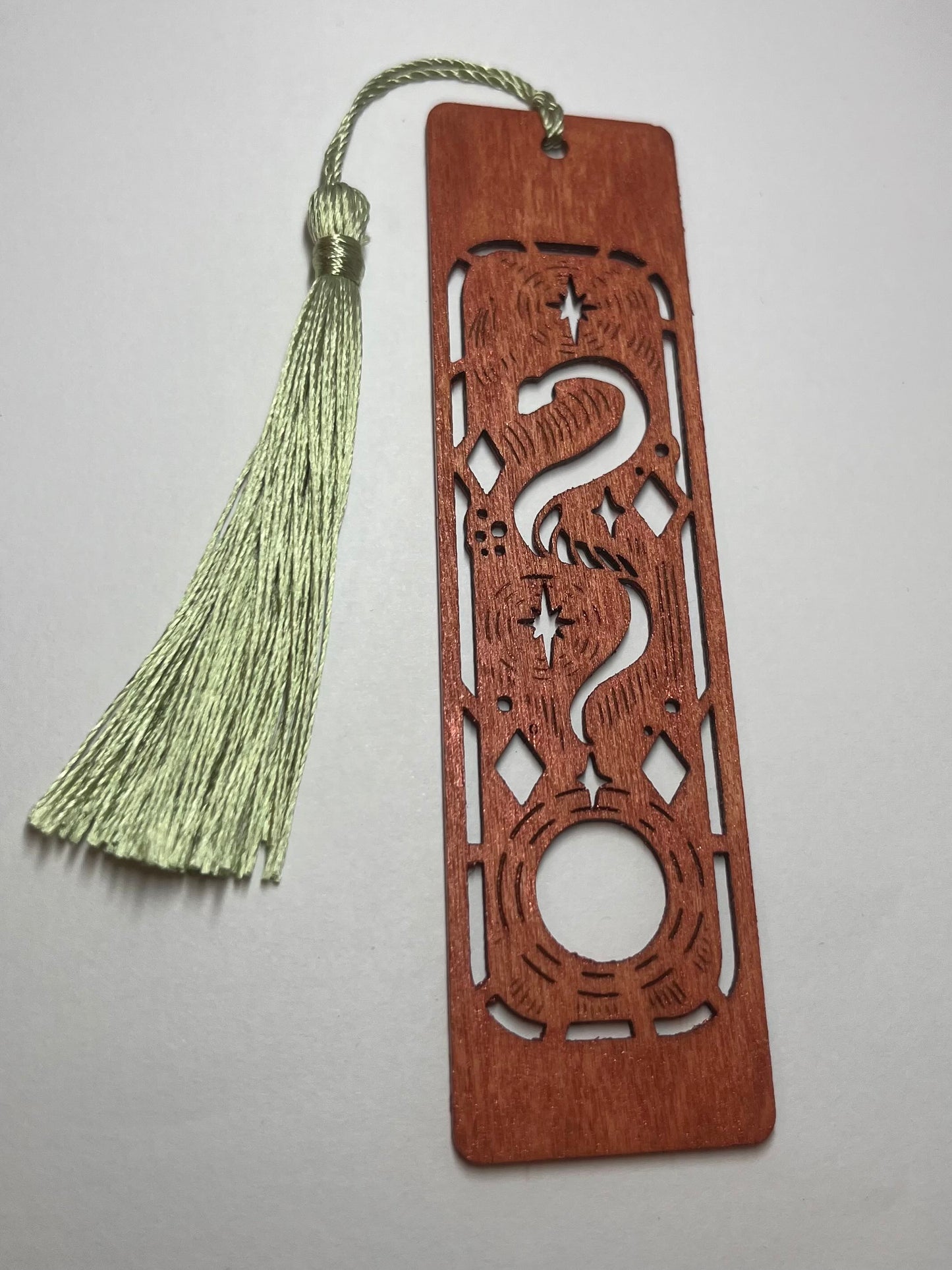 Abstract Serpent Cut Out Wooden Bookmark