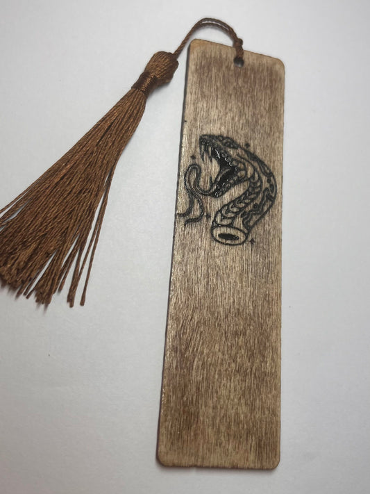 Traditional Snake Head Engraved Wooden Bookmark