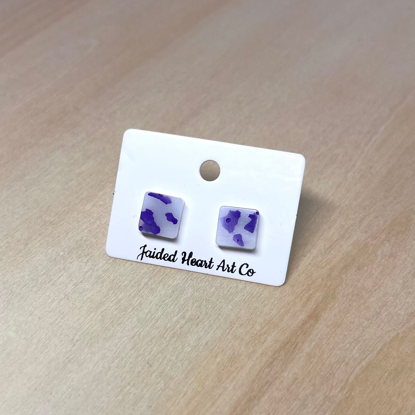 Round Edge Square Stud Earrings Hypoallergenic Stainless Steel