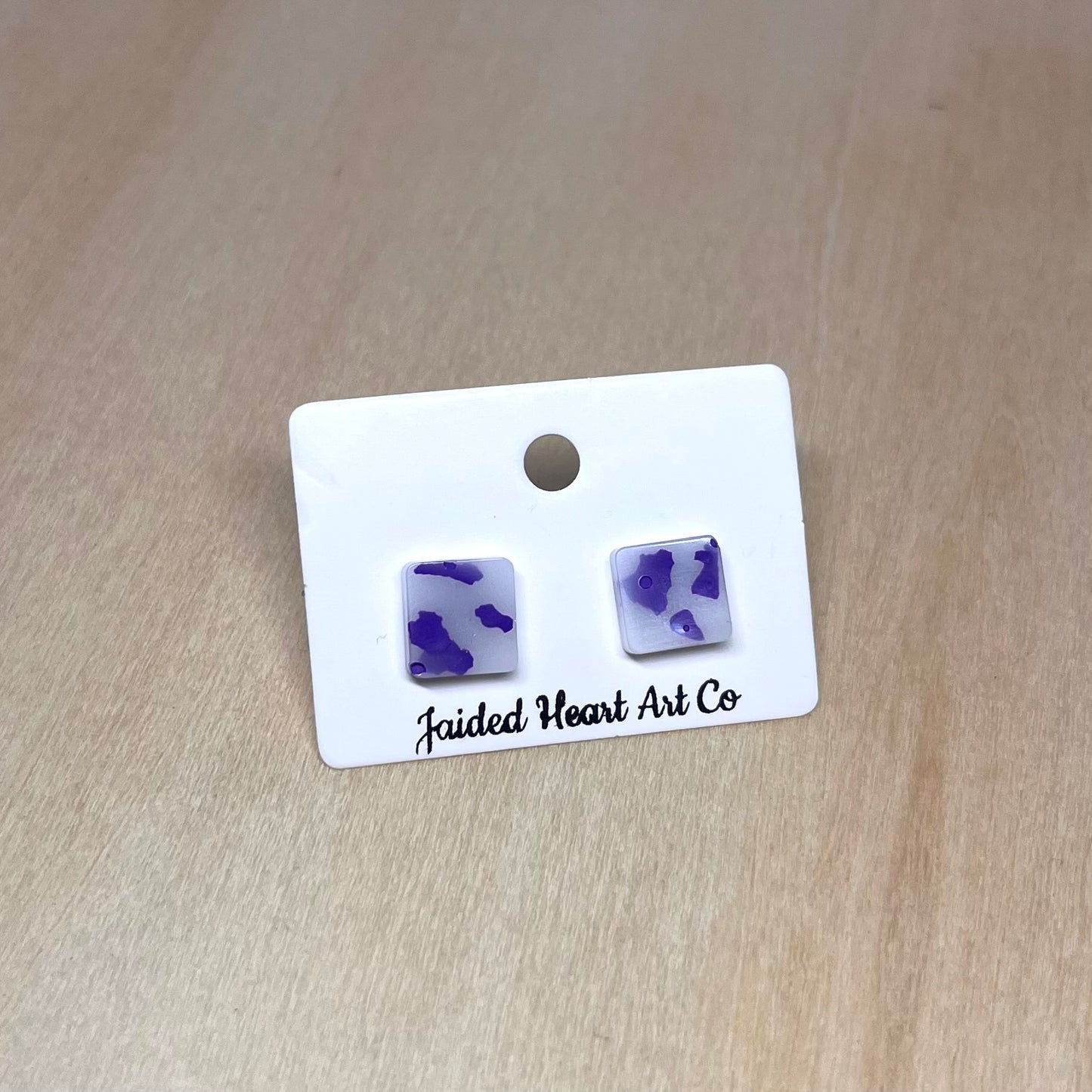 Round Edge Square Stud Earrings Hypoallergenic Stainless Steel