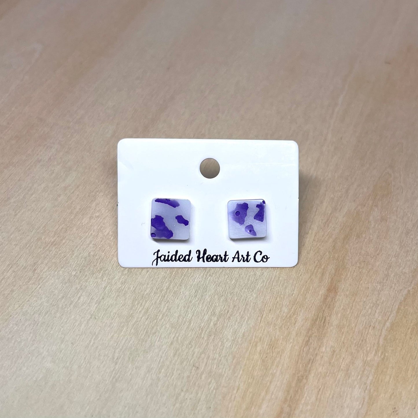 Round Edge Square Stud Earrings Hypoallergenic Stainless Steel