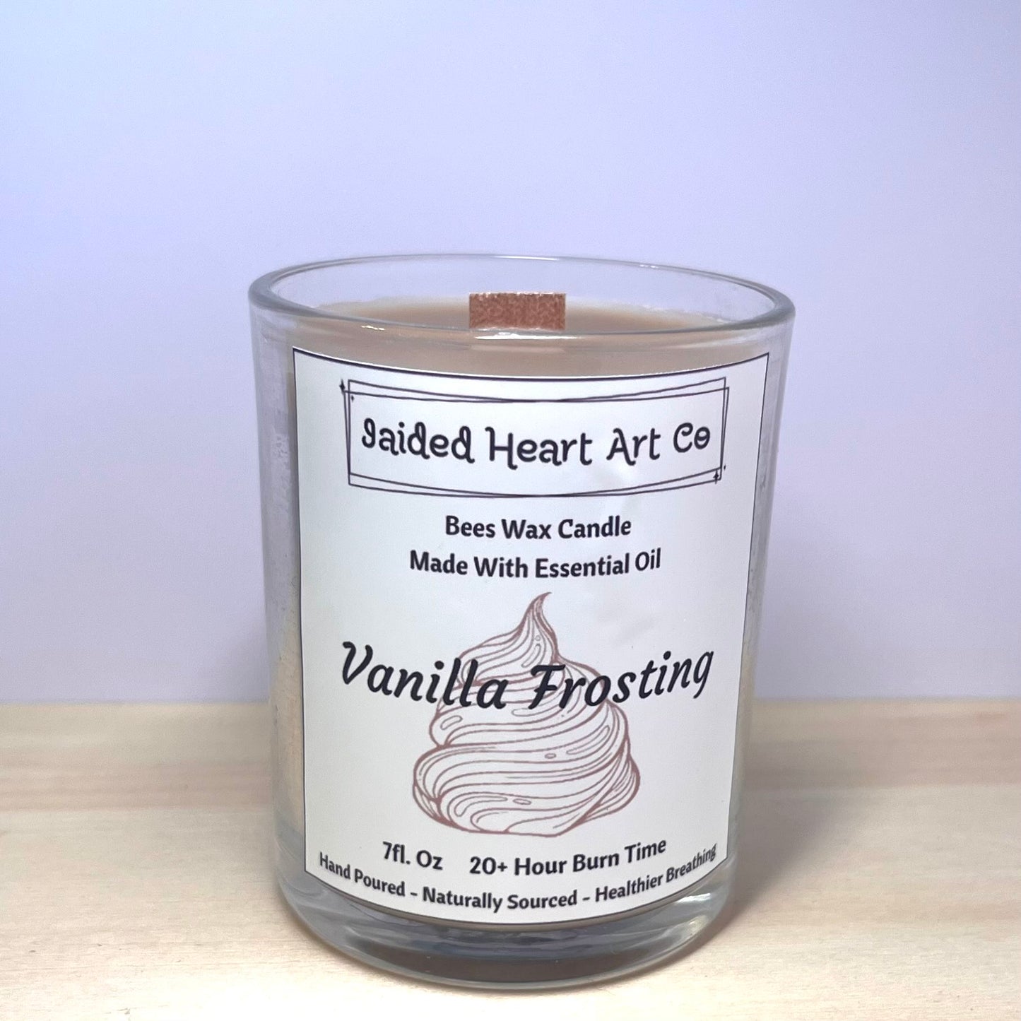 Vanilla Frosting Natural Bees Wax Candle