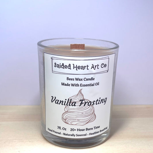 Vanilla Frosting Natural Bees Wax Candle