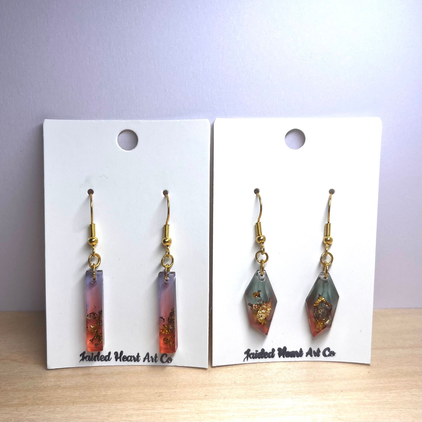 Ombre Variegated Flake Dangle Earrings