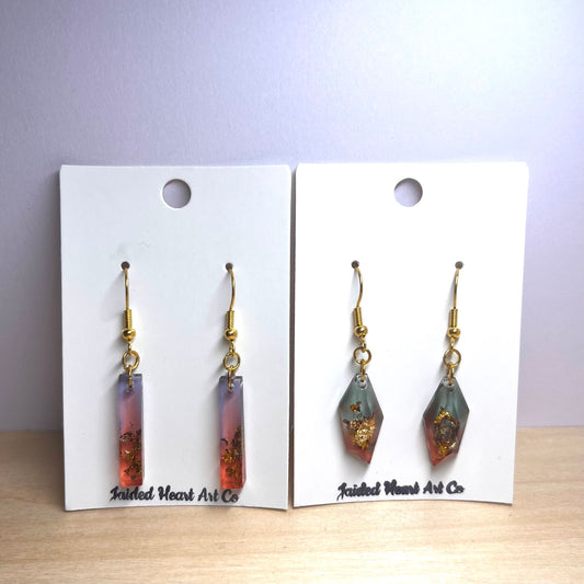 Ombre Variegated Flake Dangle Earrings