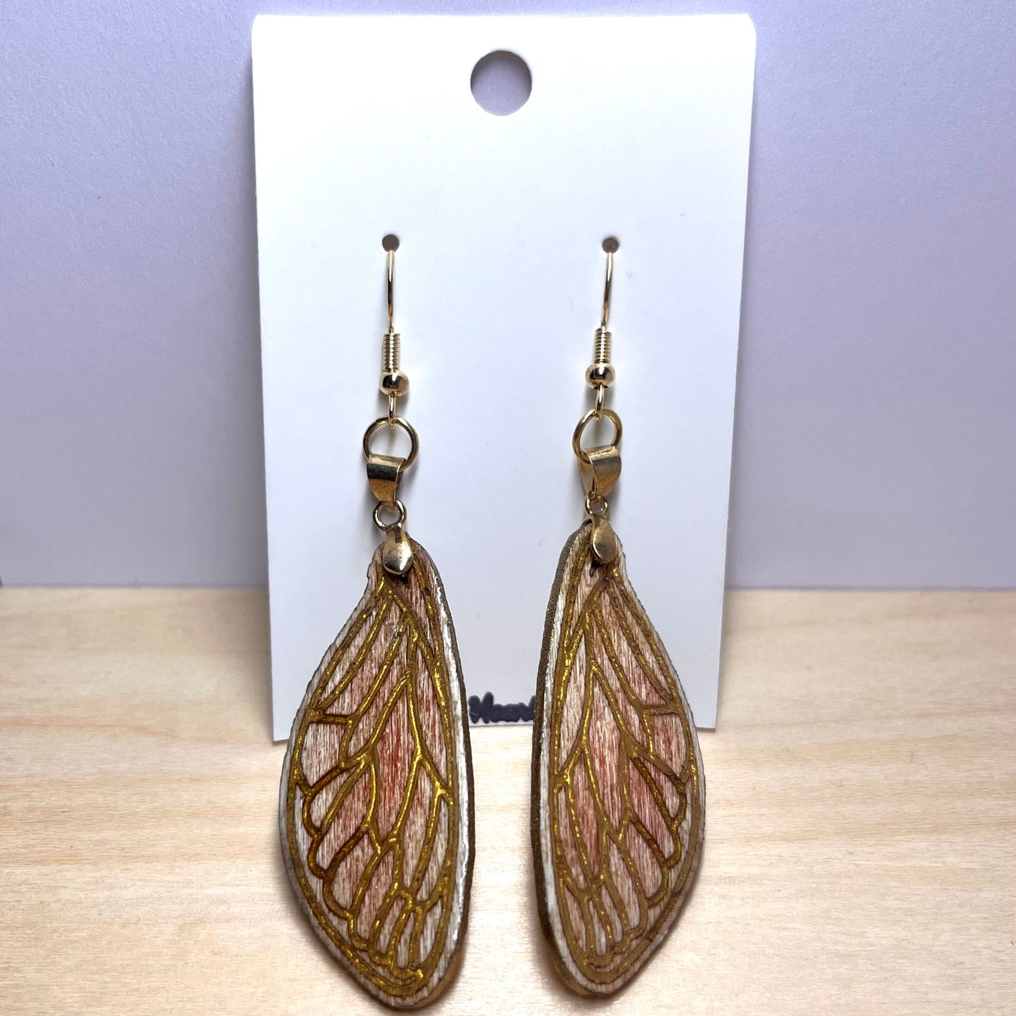 Fairy Wing Wooden Dangle Earrings