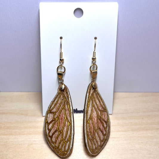 Fairy Wing Wooden Dangle Earrings